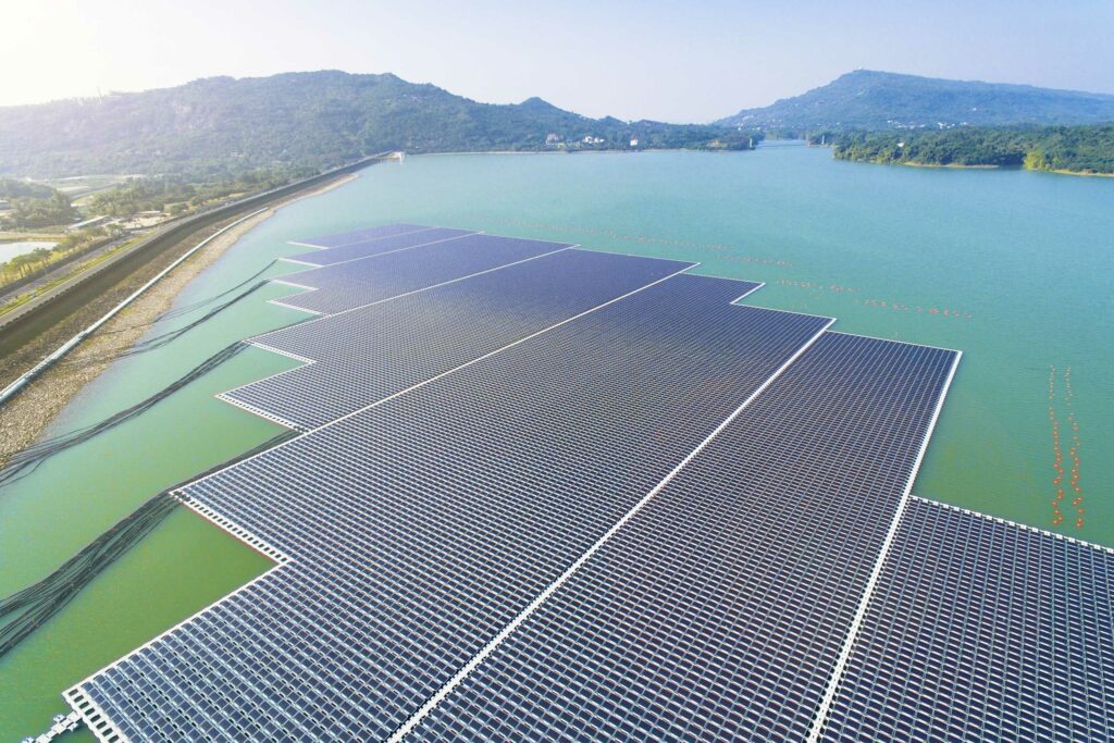 Floating solar PV panels